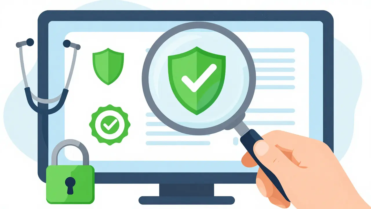 Checking online pharmacy safety seals